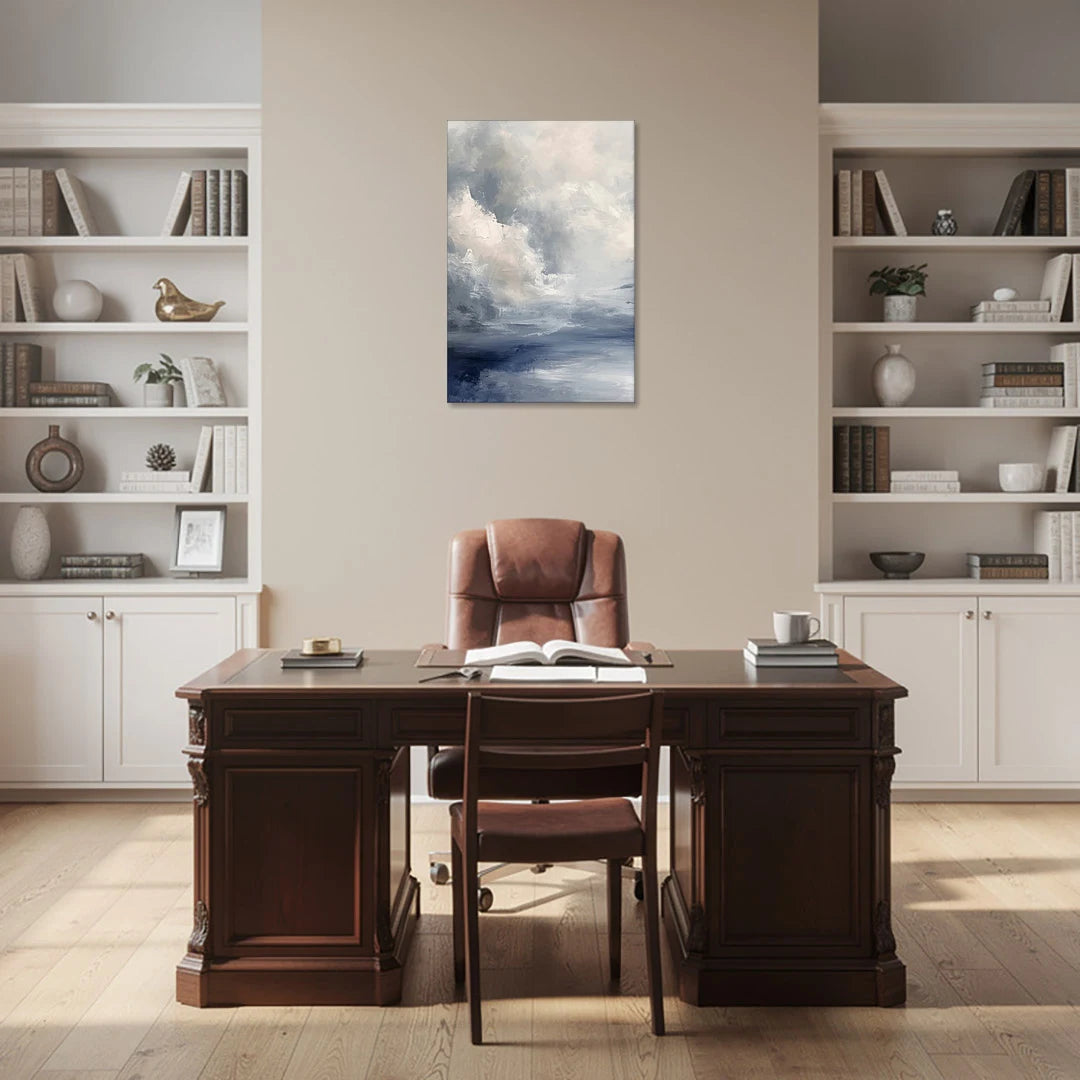 Azure Veil I - Canvas Wall Art - Office - 24x36