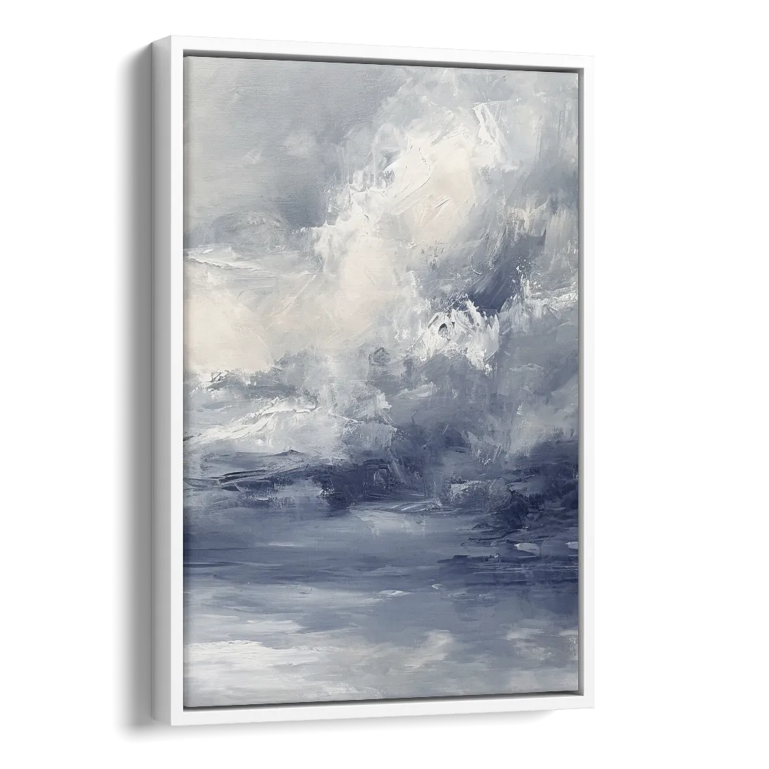 Azure Veil II Side - White Canvas Wall Art