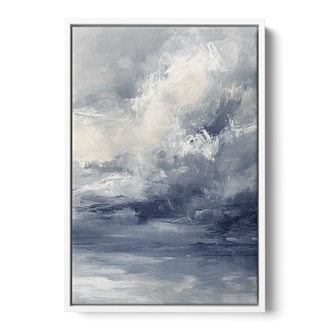 Azure Veil II Front - White Canvas Wall Art