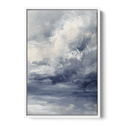 Azure Veil II Front - White Canvas Wall Art