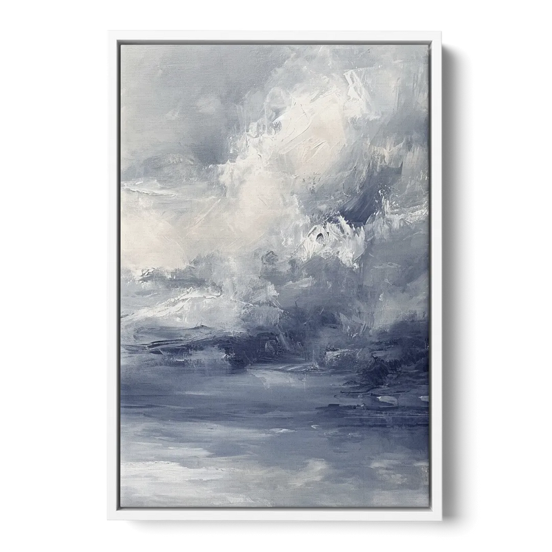 Azure Veil II Front - White Canvas Wall Art
