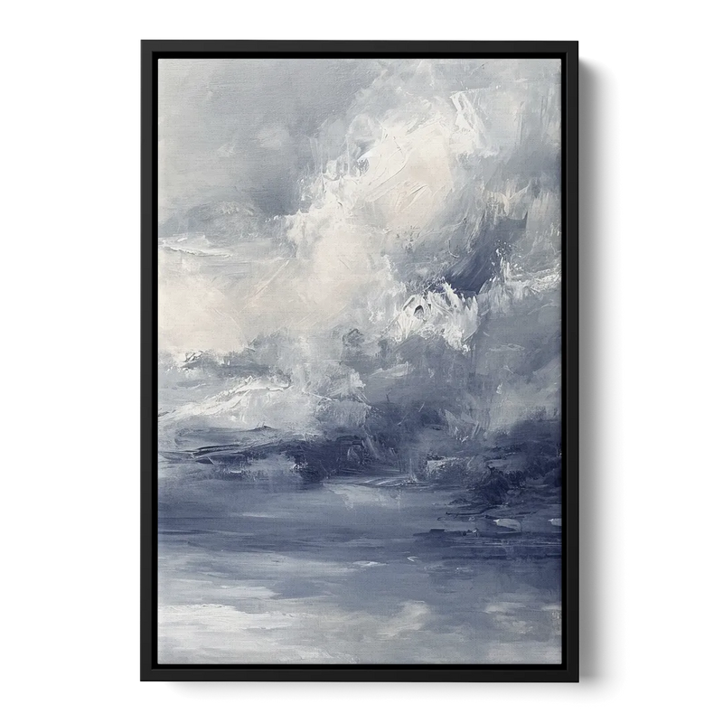 Azure Veil II Front - Black Canvas Wall Art