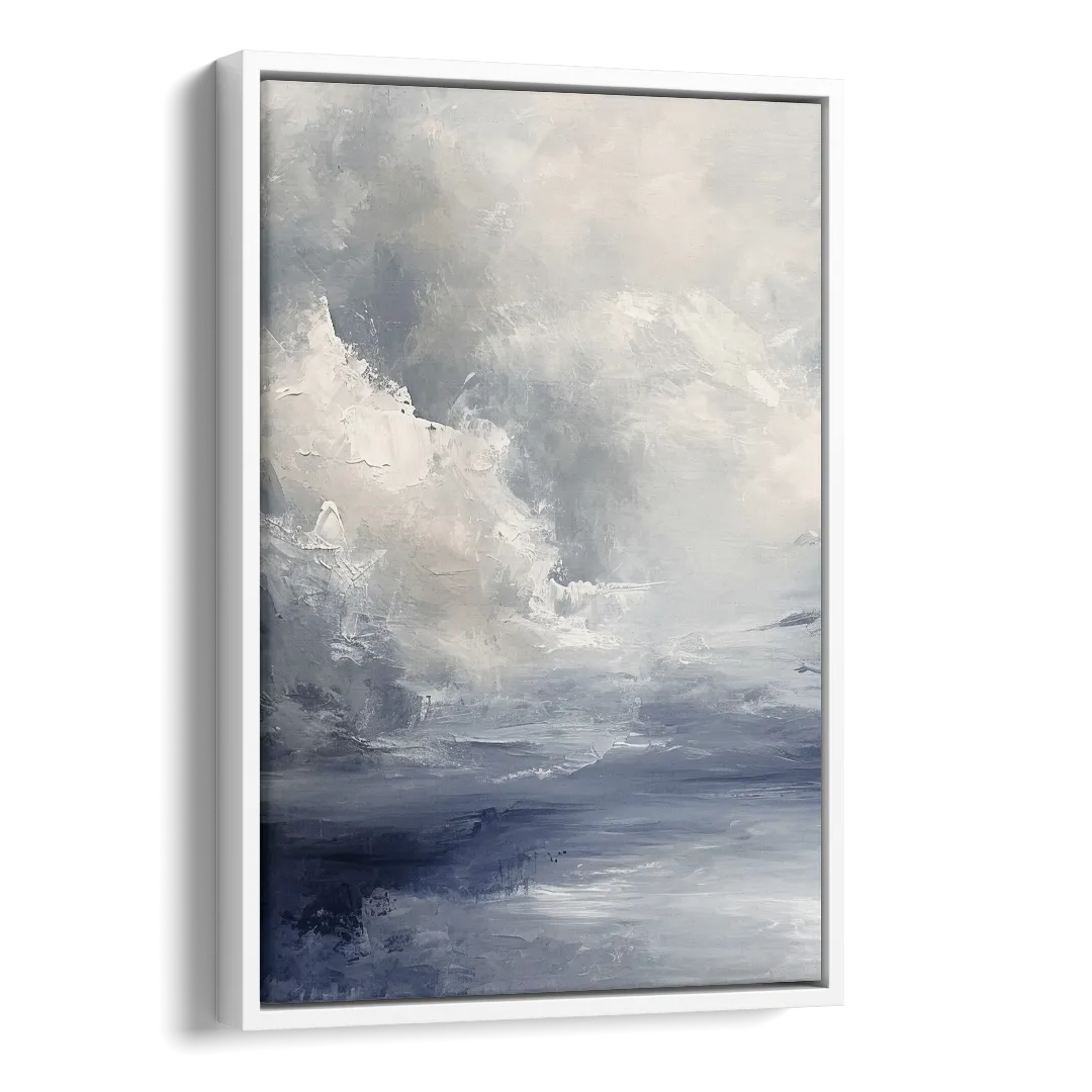 Azure Veil I Side - White Canvas Wall Art