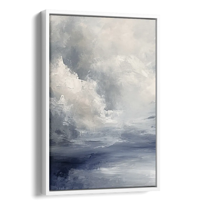 Azure Veil I Side - White Canvas Wall Art