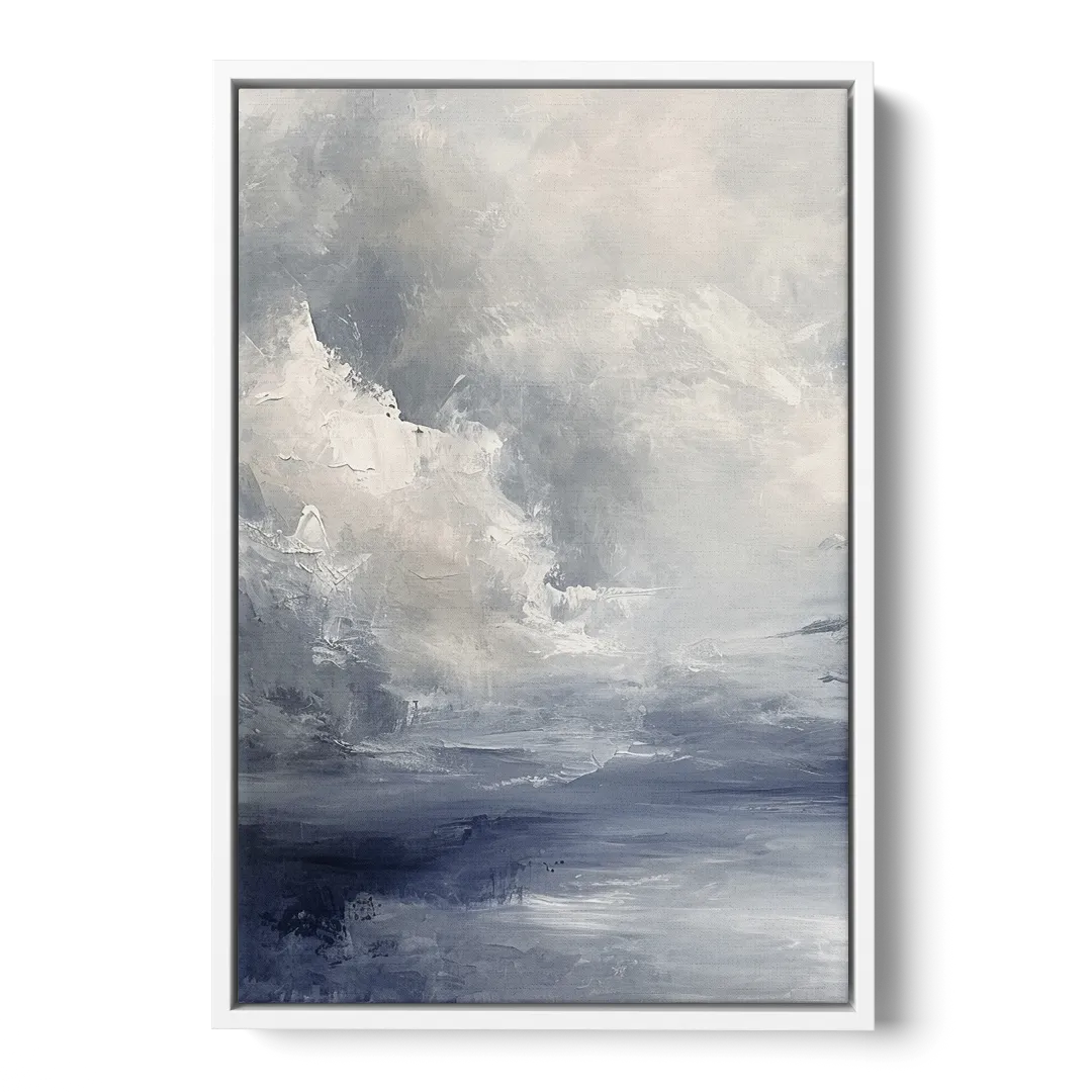 Azure Veil I Front - White Canvas Wall Art