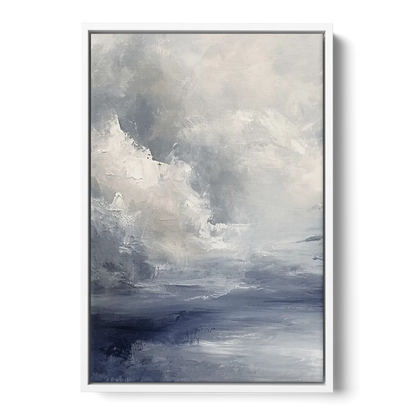 Azure Veil I Front - White Canvas Wall Art