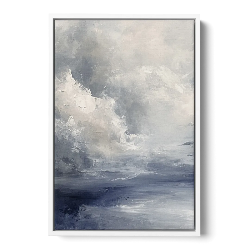 Azure Veil I Front - White Canvas Wall Art