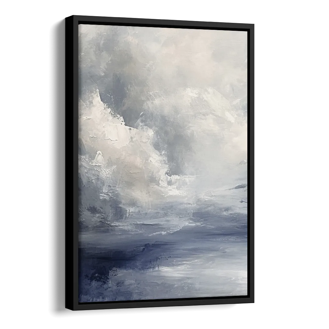 Azure Veil I Side - Black Canvas Wall Art