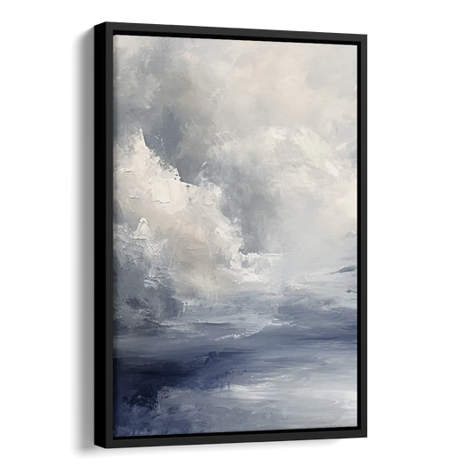 Azure Veil I Side - Black Canvas Wall Art