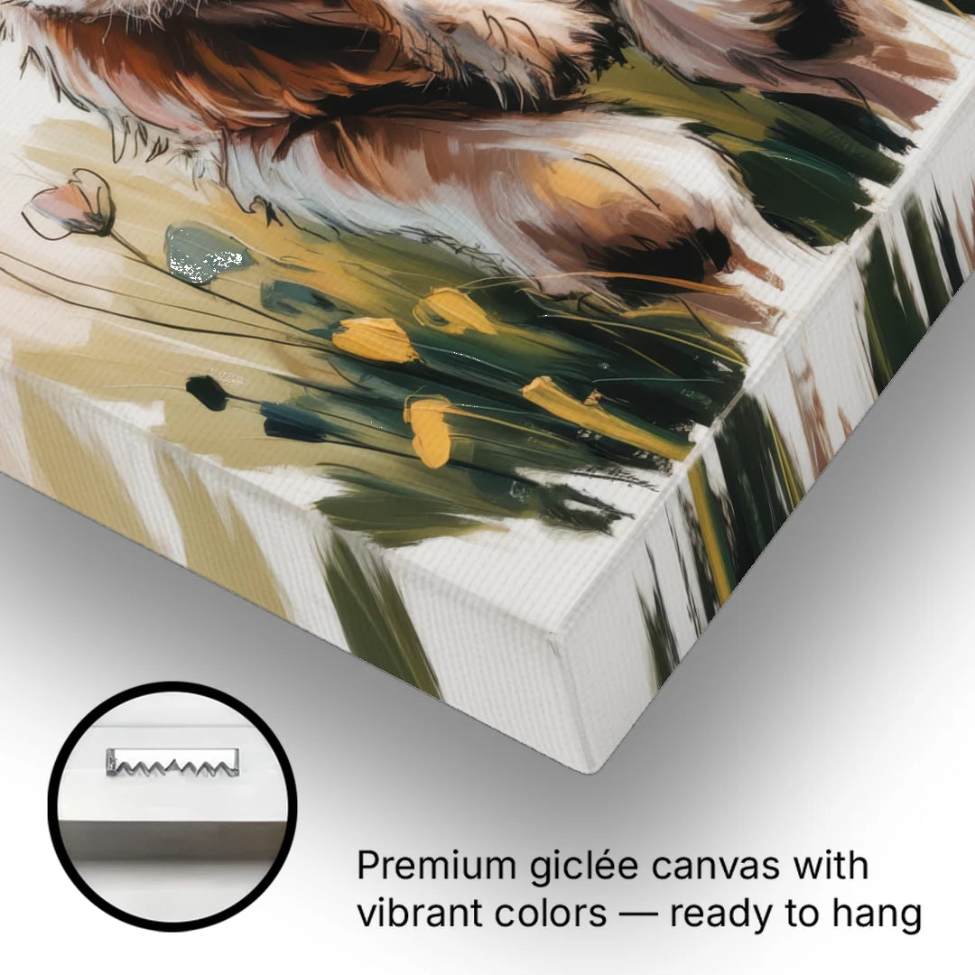Baby Highland Calf - Canvas Wall Art - Gallery Wrap Corner