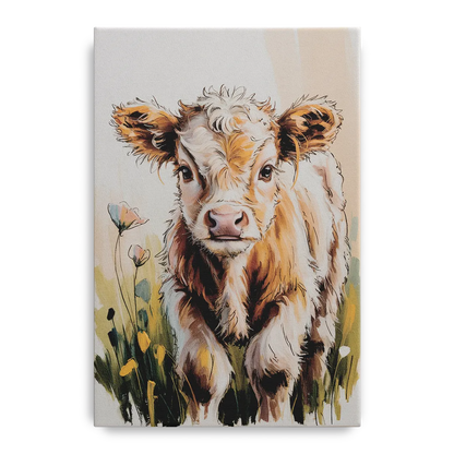Baby Highland Calf Front - Canvas Wall Art
