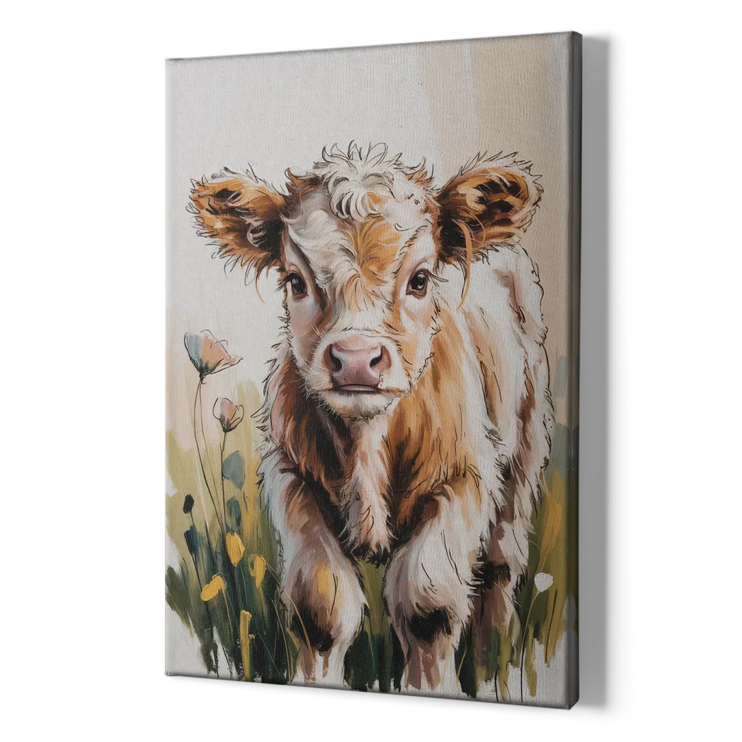 Baby Highland Calf - Canvas Print Art Sides