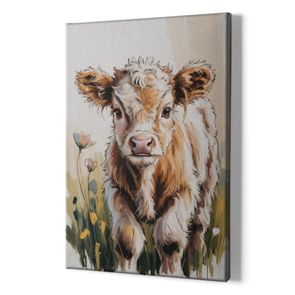 Baby Highland Calf - Canvas Print Art Sides