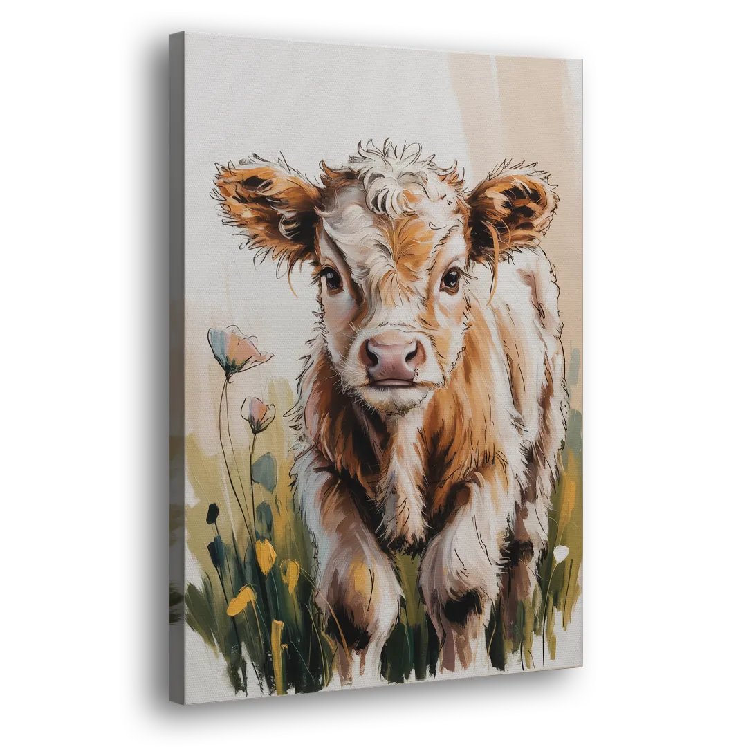 Baby Highland Calf Side - Canvas Wall Art