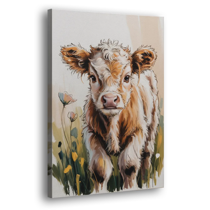 Baby Highland Calf Side - Canvas Wall Art