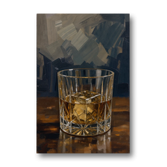 Bachelor Pad Wall Art Whiskey on the Rocks - Canvas Wall Art - Front