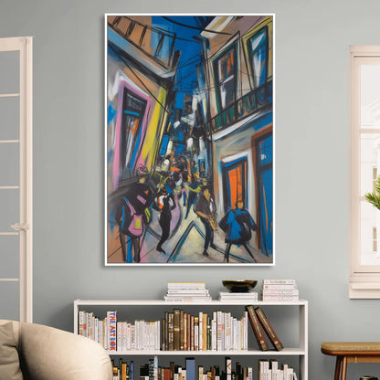 Bairro Alto Vibes Sitting Room - White Canvas Wall Art