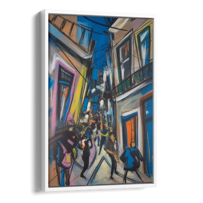 Bairro Alto Vibes Side - White Canvas Wall Art
