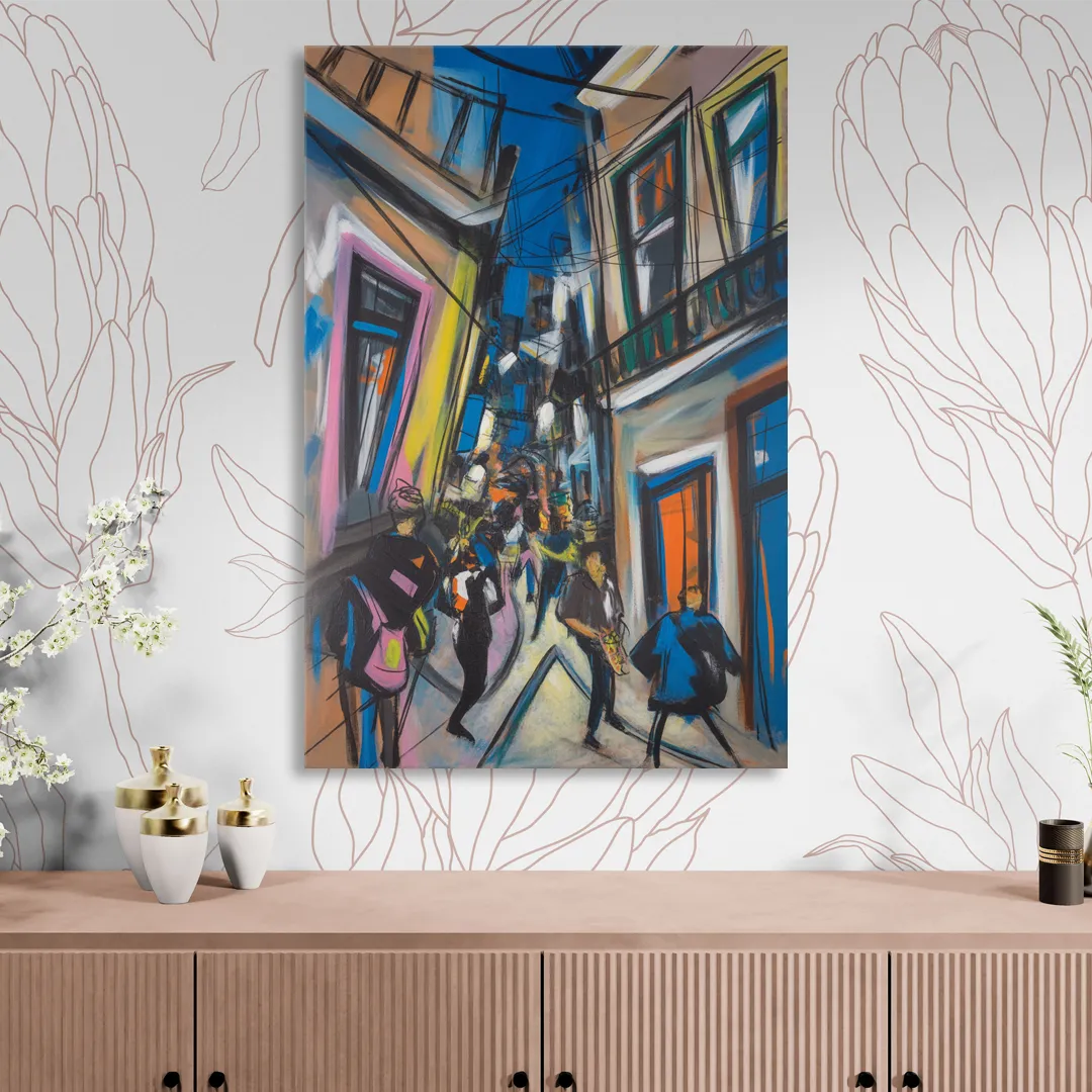 Bairro Alto Vibes Living Room - Canvas Wall Art