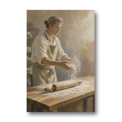 Bakery Decor Flour Toss Over the Rolling Pin - Canvas Wall Art - Front