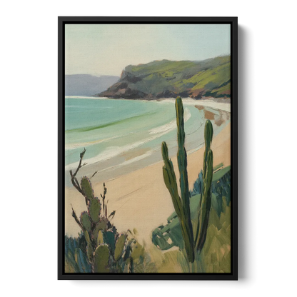 Balandra Beach Bay Front - Black Canvas Wall Art