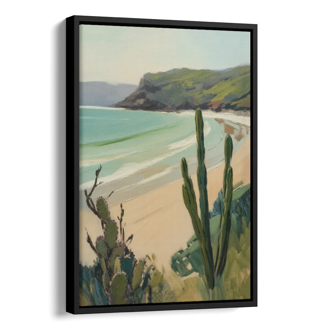 Balandra Beach Bay Side - Black Canvas Wall Art