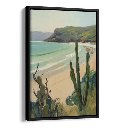 Balandra Beach Bay Side - Black Canvas Wall Art