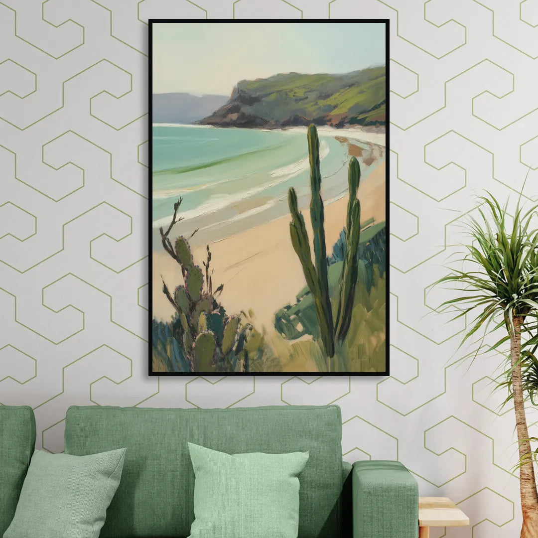 Balandra Beach Bay Sitting Room - Black Canvas Wall Art