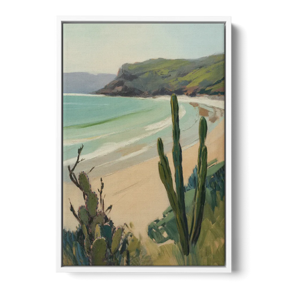 Balandra Beach Bay Front - White Canvas Wall Art