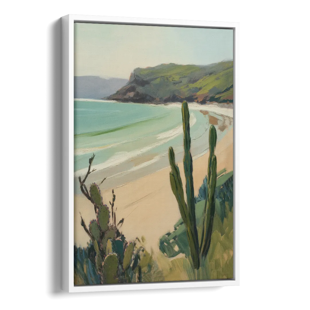 Balandra Beach Bay Side - White Canvas Wall Art