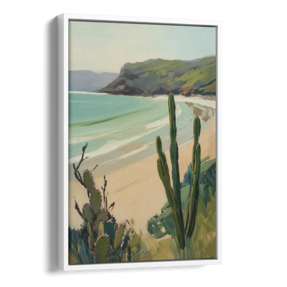 Balandra Beach Bay Side - White Canvas Wall Art