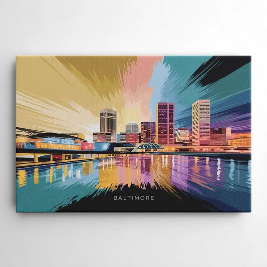 Baltimore Iconic Skyline - Canvas Wall Art