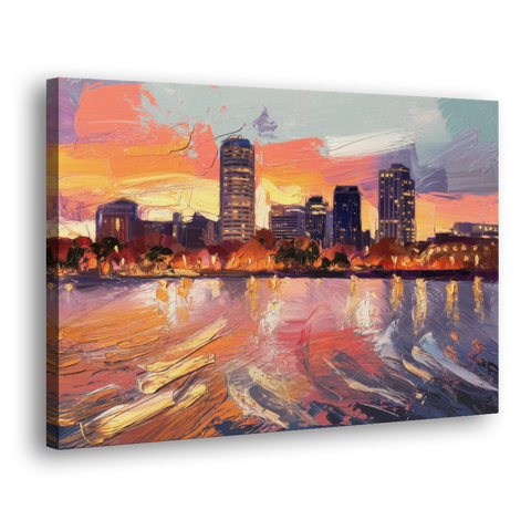 Baltimore Inner Harbor Sunset - Canvas Wall Art - Side