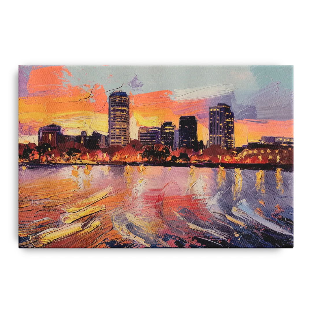 Baltimore Inner Harbor Sunset Front - Canvas Wall Art