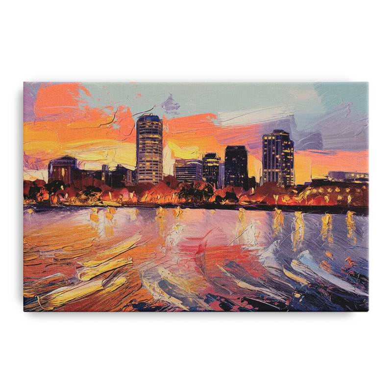 Baltimore Inner Harbor Sunset Front - Canvas Wall Art