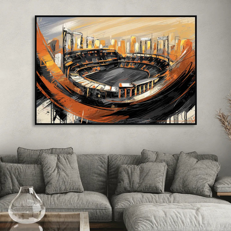 Baltimore Orioles Team Spirit Sitting Room - Black Canvas Wall Art