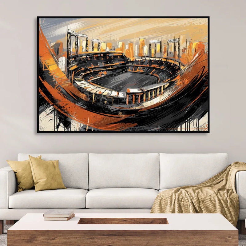 Baltimore Orioles Team Spirit Living Room - Black Canvas Wall Art