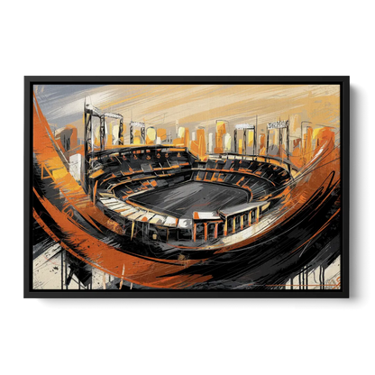 Baltimore Orioles Team Spirit Front - Black Canvas Wall Art
