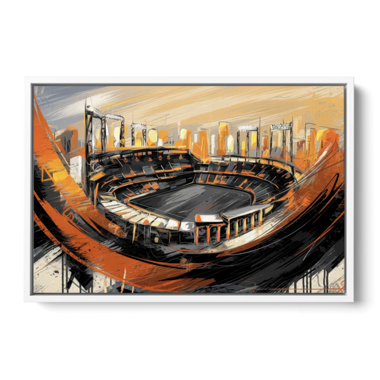 Baltimore Orioles Team Spirit - White Framed Canvas Wall Art - Front