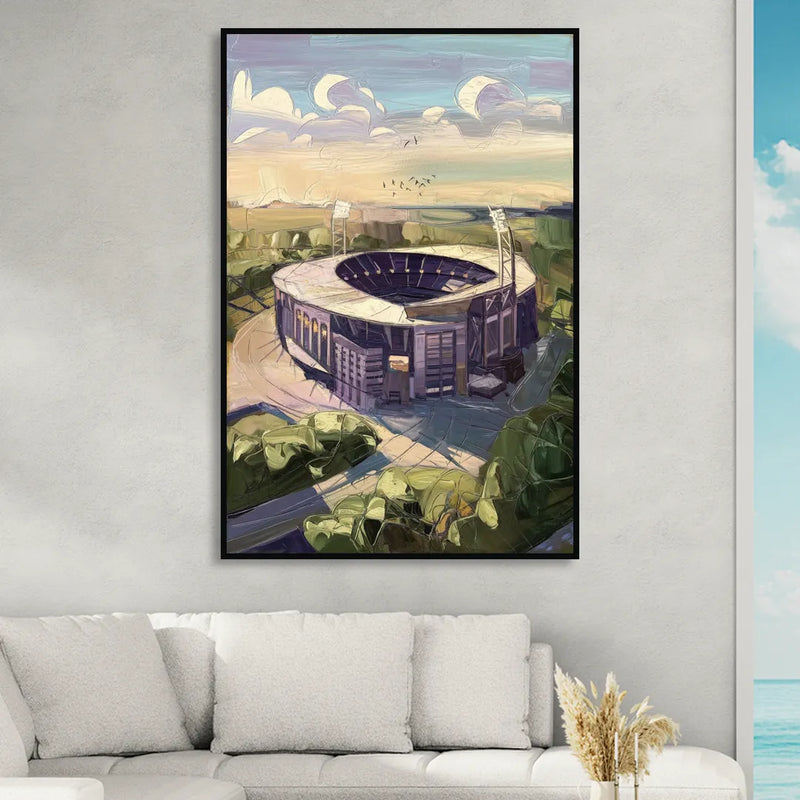 Baltimore Ravens Stadium View Sitting Room - Black Canvas Wall Art