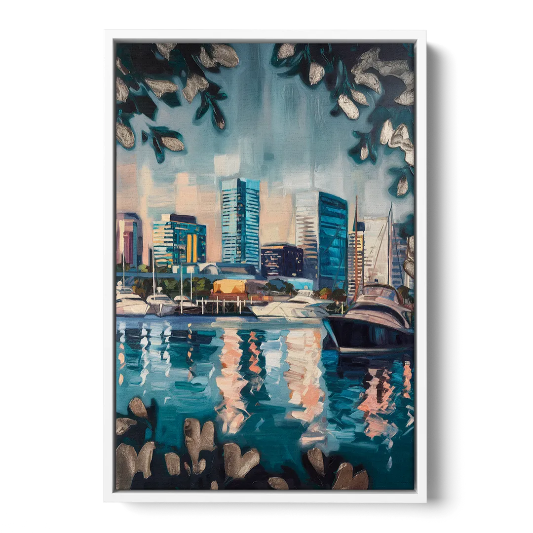 Baltimore Scenic Harbor Views Front - White Canvas Wall Art