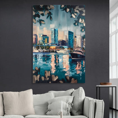 Baltimore Scenic Harbor Views Sitting Room - Canvas Wall Art