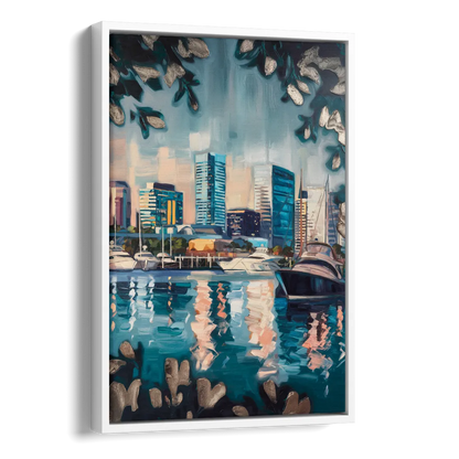 Baltimore Scenic Harbor Views Side - White Canvas Wall Art