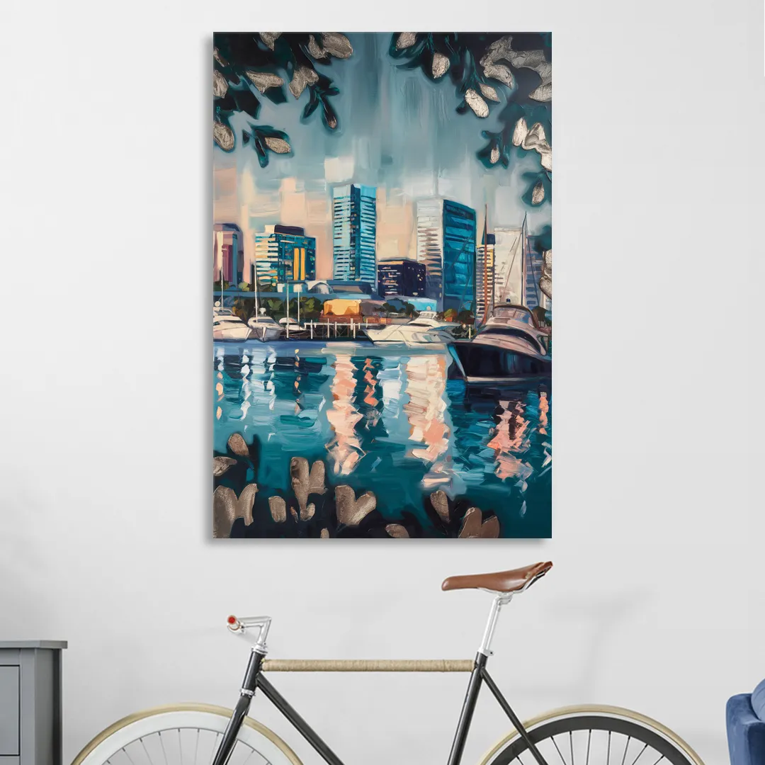 Baltimore Scenic Harbor Views Living Room - Canvas Wall Art