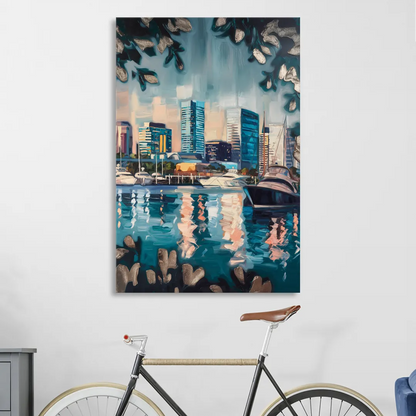 Baltimore Scenic Harbor Views Living Room - Canvas Wall Art