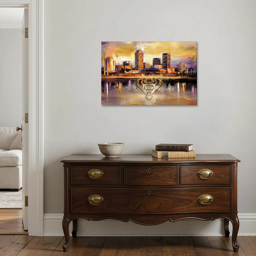 Baltimore Skyline With Orioles Theme - Canvas Wall Art - Coffee Table - 36x24