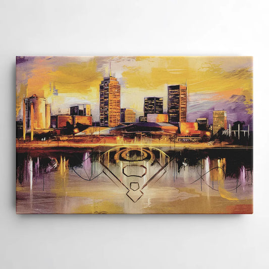Baltimore Skyline With Orioles Theme - Canvas Wall Art