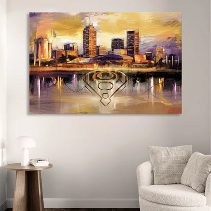 Baltimore Skyline With Orioles Theme Sitting Room - Canvas Wall Art