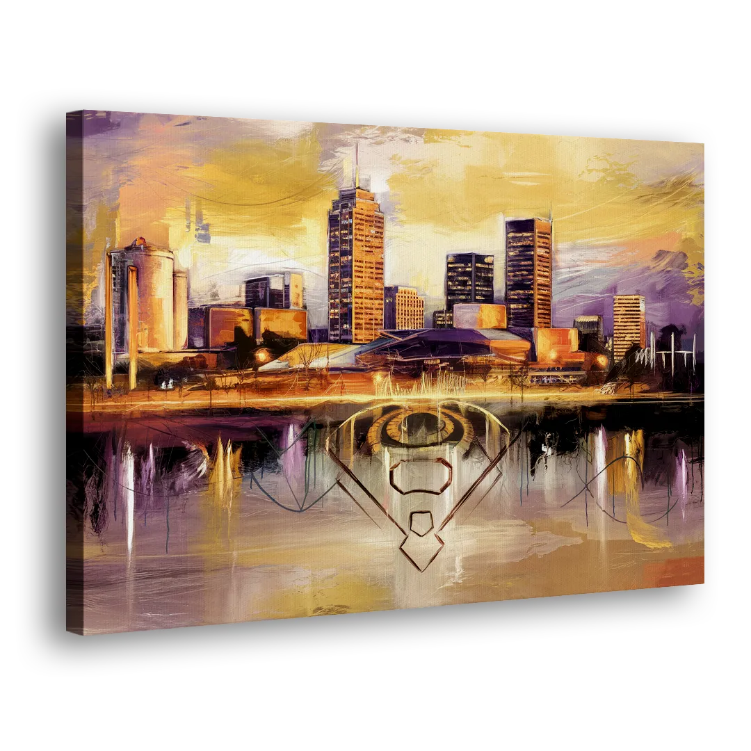 Baltimore Skyline With Orioles Theme Side - Canvas Wall Art