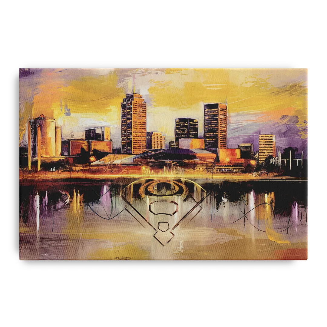 Baltimore Skyline With Orioles Theme Front - Canvas Wall Art